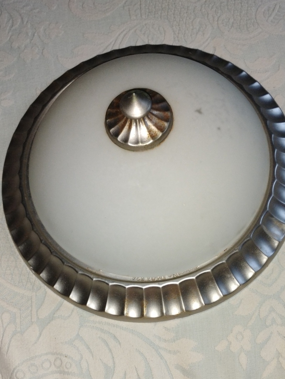 Metal and Frosted Glass Flush Mount Ceiling Light - Silver